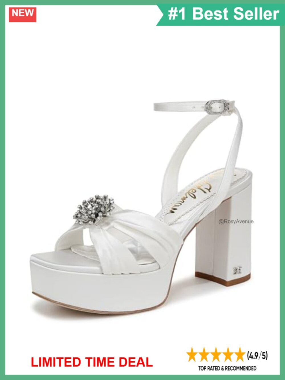 Sam Edelman Janelle Block Heel Platform Sandals Ankle Strap